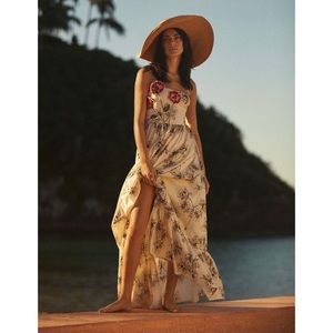 Anthropologie Embroidered Maxi Dress